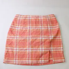 Wild Fable Women's 2 Pink Plaid Elastic Waist Mini Skirt w/Small Front Slit 