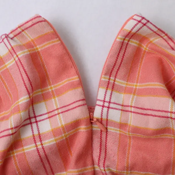 Wild Fable Women's 2 Pink Plaid Elastic Waist Mini Skirt w/Small Front Slit 