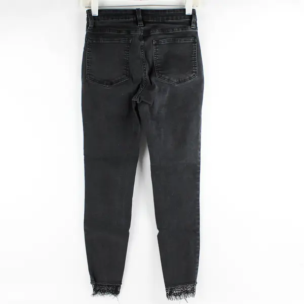 Forever 21 Women's S Black Distressed Lace Cuff  Skinny Jeans