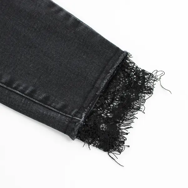 Forever 21 Women's S Black Distressed Lace Cuff  Skinny Jeans