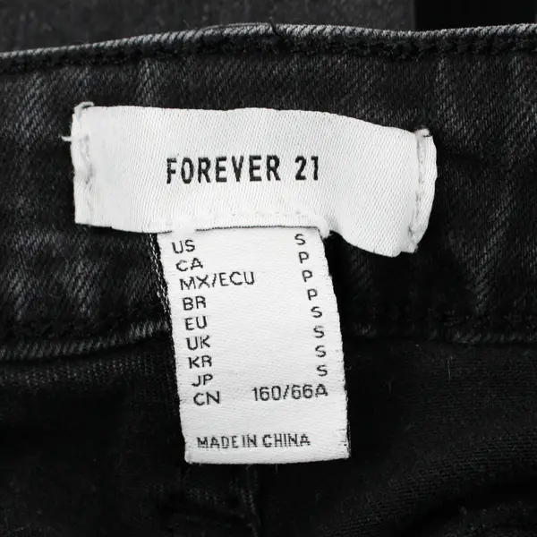 Forever 21 Women's S Black Distressed Lace Cuff  Skinny Jeans