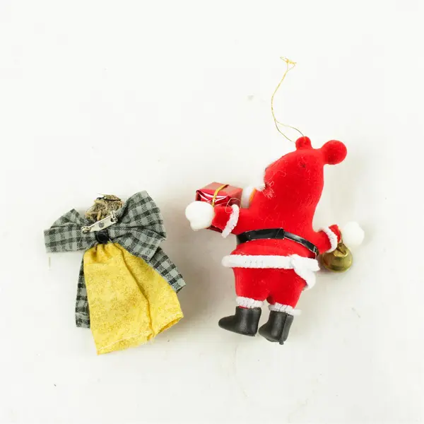 Vintage Santa Ornament & Angel Pin Set Christmas Holiday Collectible
