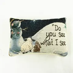 Do You See What I See Christmas Pillow Holiday Decorative Throw Accent 11x8