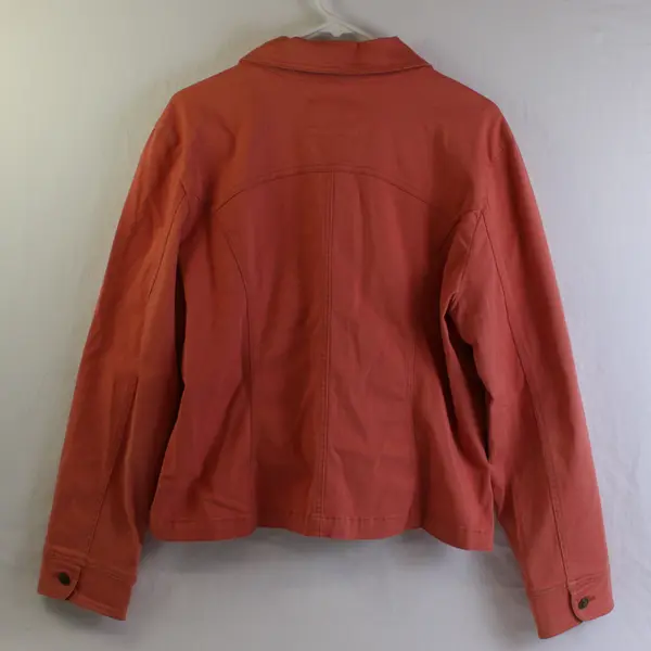 Live A Little Women's XL Salmon Orange Button Up Long Sleeve Denim Jacket