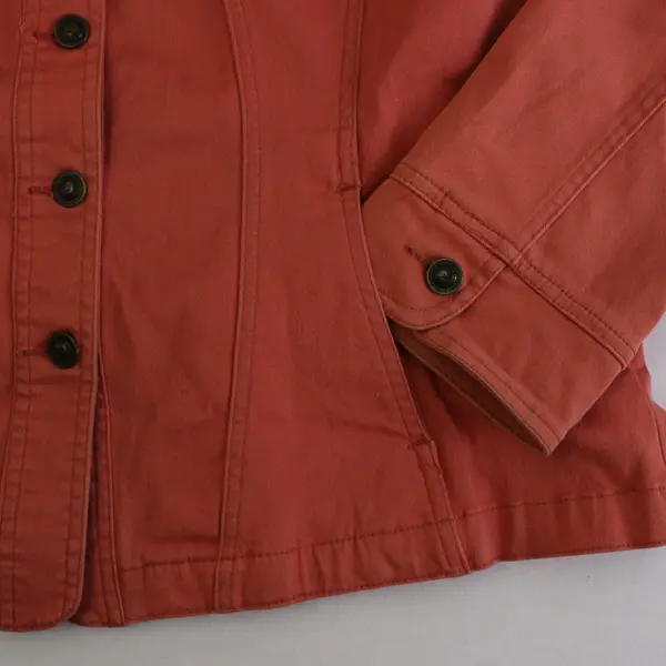 Live A Little Women's XL Salmon Orange Button Up Long Sleeve Denim Jacket