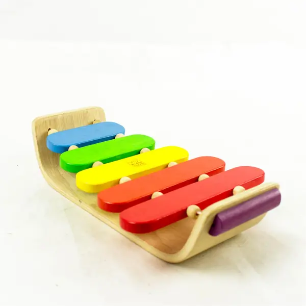 Plan Toys Wooden Oval Xylophone 5-Bar Musical Toy 19M Toddler Preschool