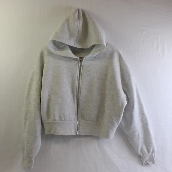 Faded Rose Essentials Women's/Jr's L White Cropped Long Sleeve Hoodie