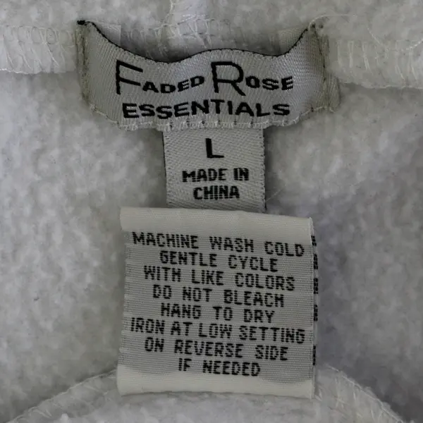 Faded Rose Essentials Women's/Jr's L White Cropped Long Sleeve Hoodie