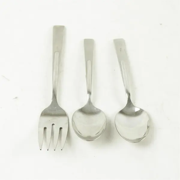 Oneida Centigrade Stainless Meat Fork & 2 Oval Place Spoons