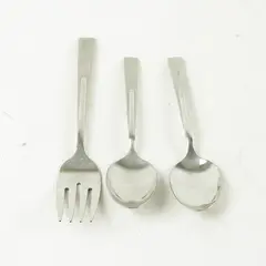 Oneida Centigrade Stainless Meat Fork & 2 Oval Place Spoons