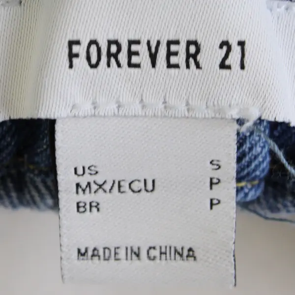 Forever 21 Women S Medium Wash Drawstring/Elastic Waist Cuffed Denim Shorts