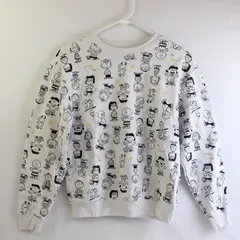 Peanuts Charlie Brown Youth Size XS White Pullover Cotton Blend Sweatshirt