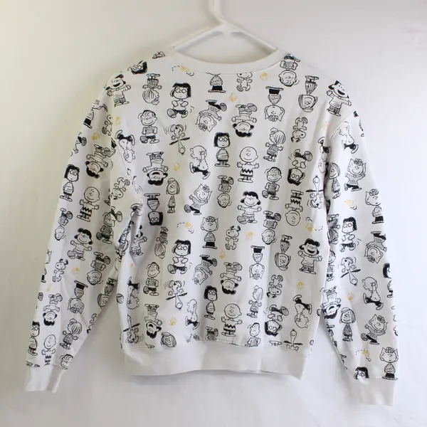 Peanuts Charlie Brown Youth Size XS White Pullover Cotton Blend Sweatshirt