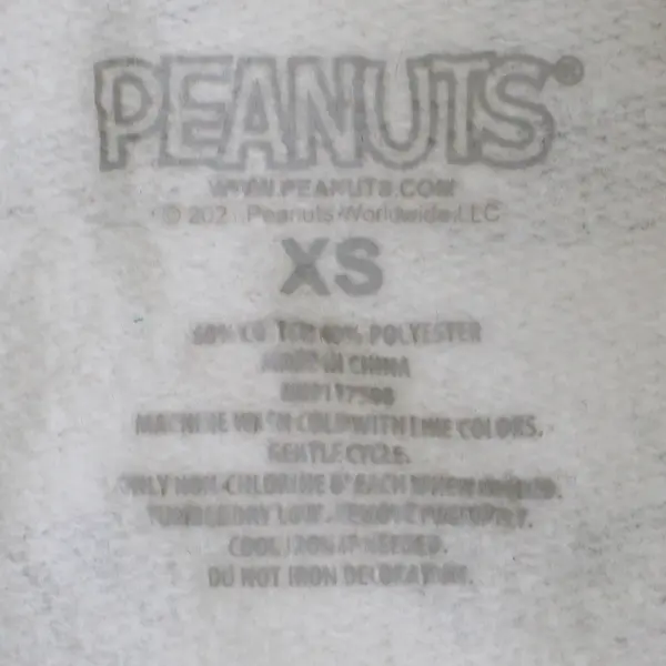 Peanuts Charlie Brown Youth Size XS White Pullover Cotton Blend Sweatshirt
