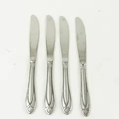 Lot of 4 Hampton Silversmiths Lace Frosted Stainless Modern Knives