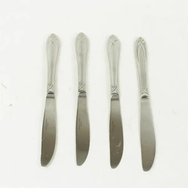 Lot of 4 Hampton Silversmiths Lace Frosted Stainless Modern Knives