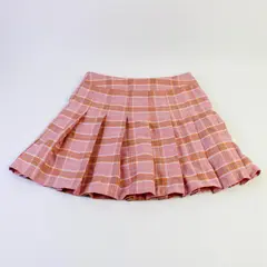 Fashion Dress Women's Sz. S Pink Plaid Pleated Mini Skirt with Built-In Shorts