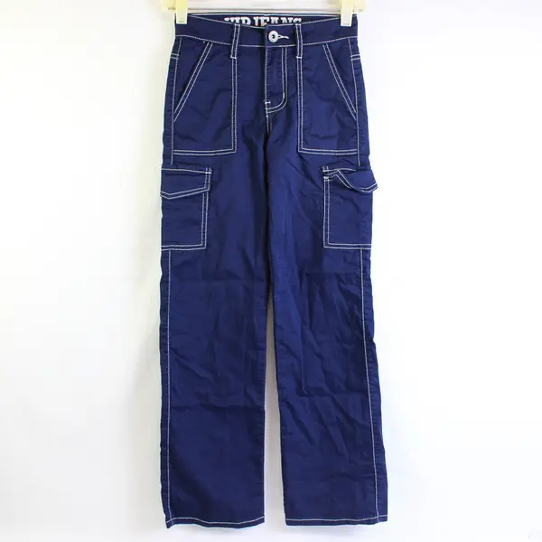 VIP Jeans Women's 00/23 Navy Blue w/White Stitching Straight Leg Cargo Pants