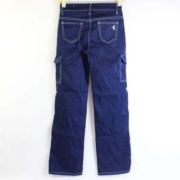 VIP Jeans Women's 00/23 Navy Blue w/White Stitching Straight Leg Cargo Pants