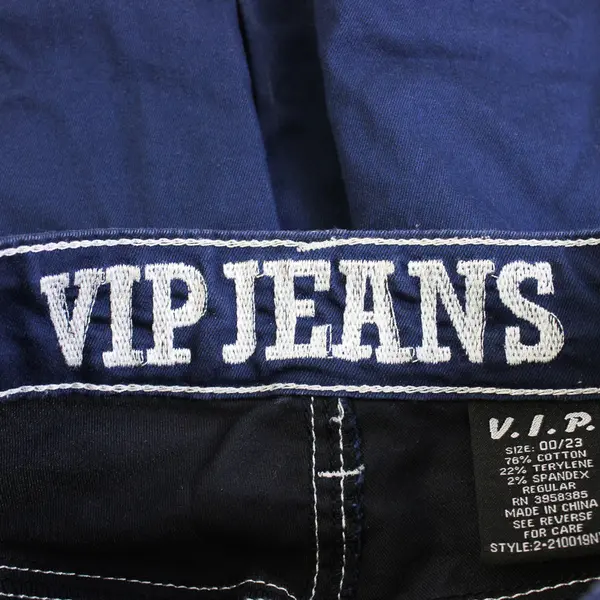 VIP Jeans Women's 00/23 Navy Blue w/White Stitching Straight Leg Cargo Pants