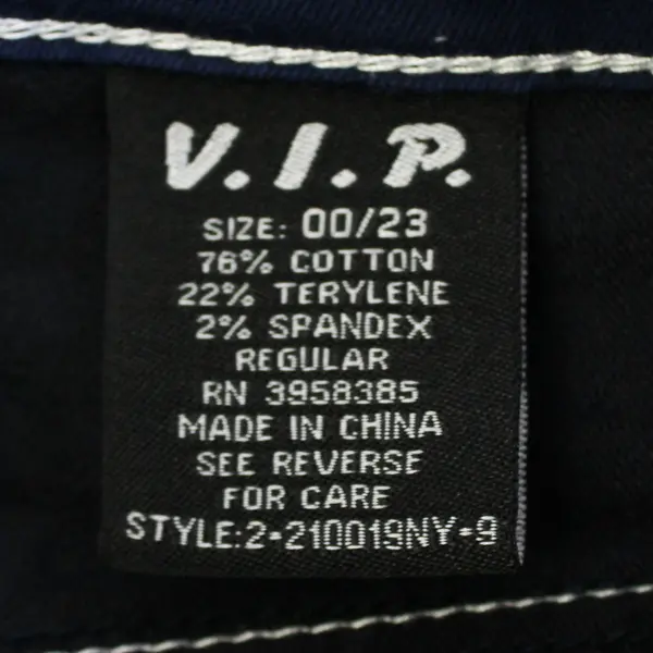 VIP Jeans Women's 00/23 Navy Blue w/White Stitching Straight Leg Cargo Pants