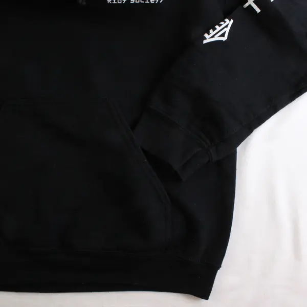 Riot Society Men's Small Black Graphic Panda Rose Fleece Pullover Hoodie