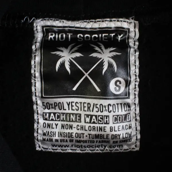 Riot Society Men's Small Black Graphic Panda Rose Fleece Pullover Hoodie