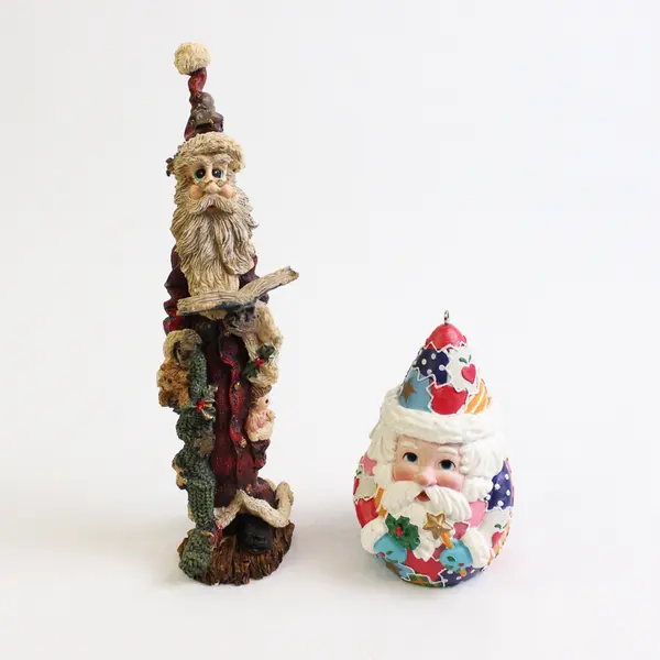 Lot of 2 Vintage Whimsical Santa Ornaments, One is a Boyd's Bear