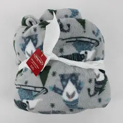Holiday Home Microplush Throw Christmas  Blanket Gift  50x60, New #RN29360