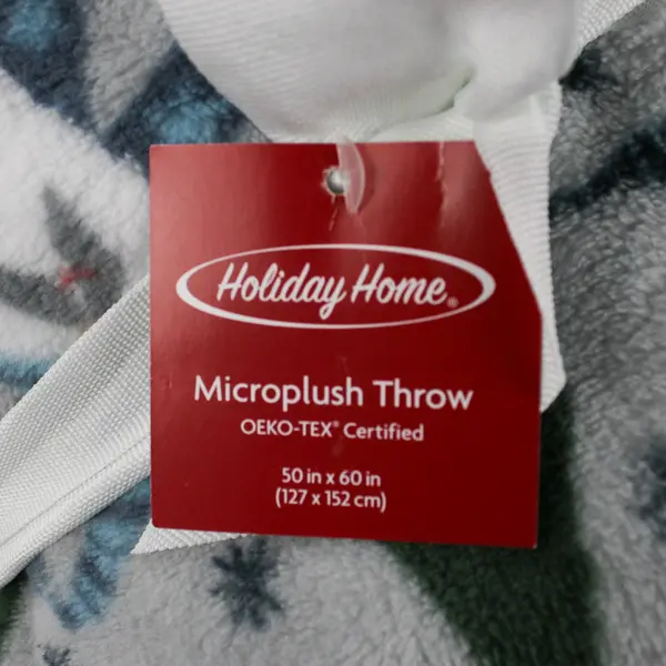 Holiday Home Microplush Throw Christmas  Blanket Gift  50x60, New #RN29360