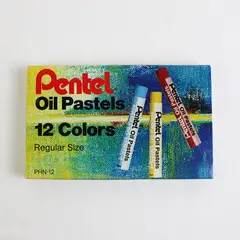 New Pentel Oil Pastels 12 Colors Regular Size PHN-12 New in Box