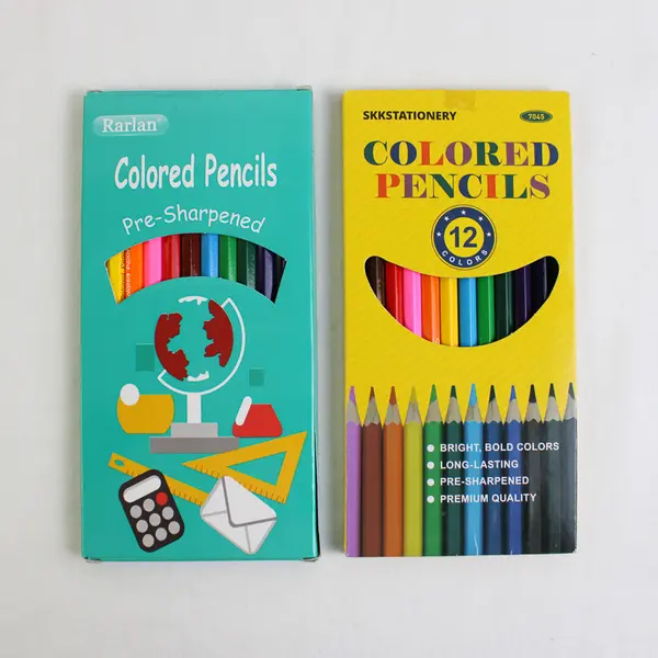 Lot of 2 Packs (12 in Each) of Colored Pencils, SKK Stationery and Rarlan, New