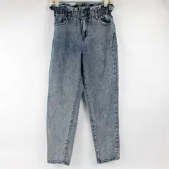 Wild Fable Junior's/Women's Sz. 0 Light Blue Elastic Ruffle Waist Slim Leg Jeans
