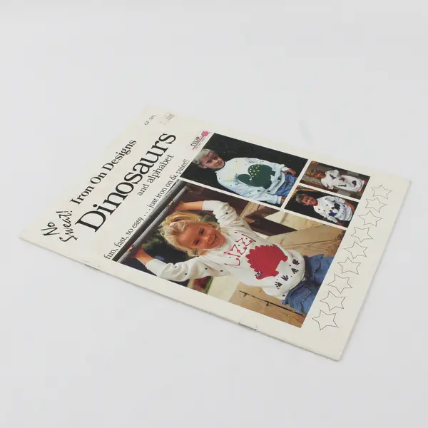 Iron On Designs Dinosaurs and Alphabet Transfer Designs Book, 1987