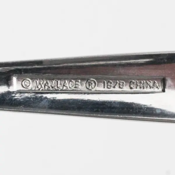 Wallace Silver Napoli Frost Pattern 18/8 SS Med Cold Meat Serving Fork 8.5" Rare