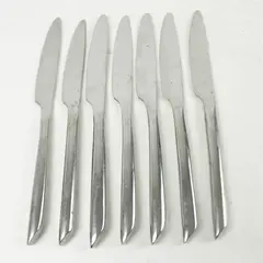 Lot of 7 Towle Wave Stainless French Solid Knives 9.5in