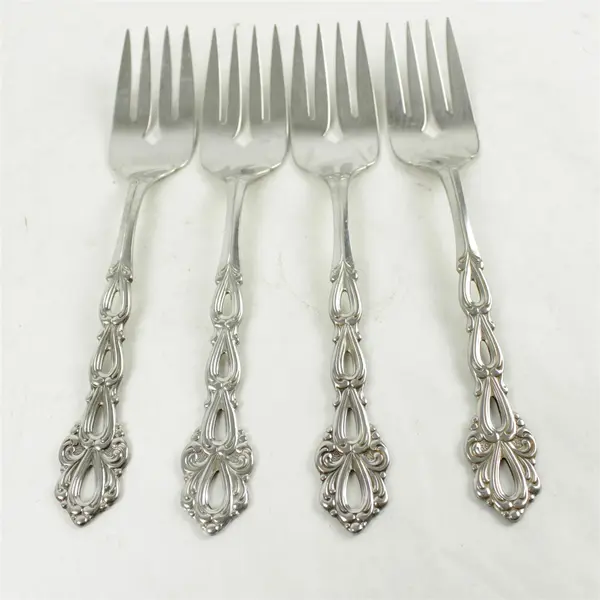 Oneida Chandelier Stainless  Medium Solid Cold Meat Serving Forks