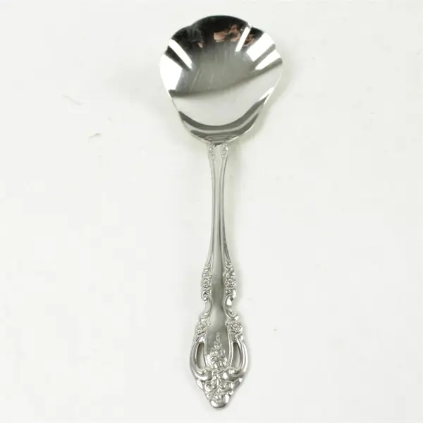 Lot of 3 Oneida Chandelier Stainless Solid Shell Casserole Spoons