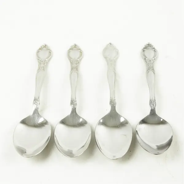 Lot of 4 Miracle Maid Stainless Oval Soup Spoons