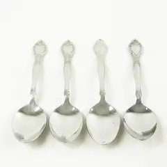Lot of 4 Miracle Maid Stainless Oval Soup Spoons