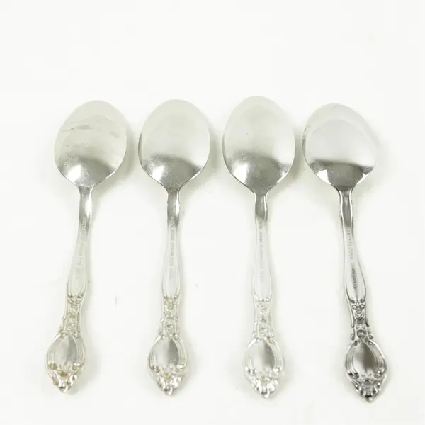 Lot of 4 Miracle Maid Stainless Oval Soup Spoons