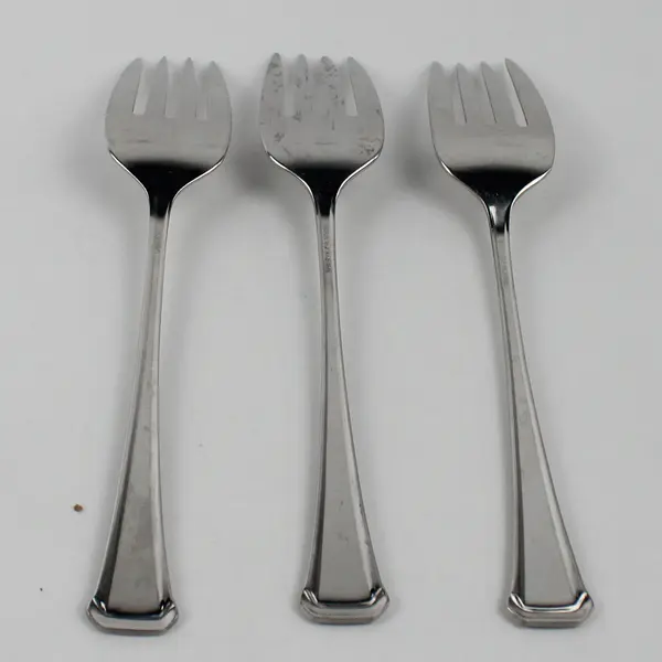 Lot of 3 Oneida Silver Maestro St Leger Pat SS Cold Meat Serving Forks 8.5" Rare