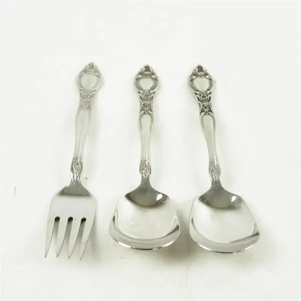 Lot of 3 West Bend Stainless Sugar Spoons & Youth Fork