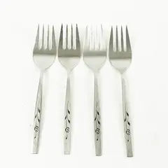 Lot of 4 Oneida Capastrano Stainless Medium Solid Cold Meat Serving Forks