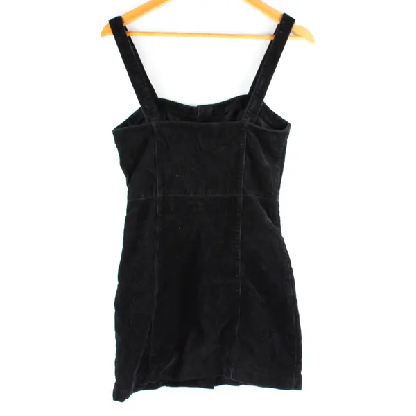 Forever 21 Women's S Black Corduroy Button Up Sleeveless Short Dress