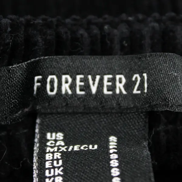 Forever 21 Women's S Black Corduroy Button Up Sleeveless Short Dress