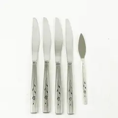 Lot of 5 Oneida Capastrano Stainless Hollow Knives + Flat Butter Knife