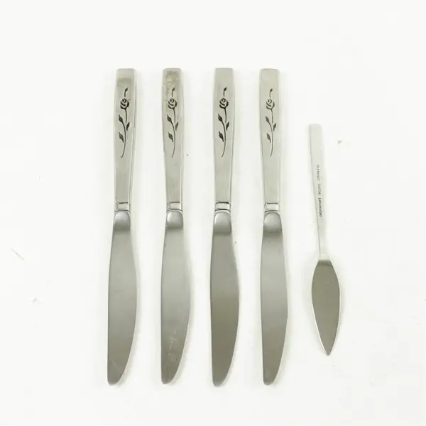 Lot of 5 Oneida Capastrano Stainless Hollow Knives + Flat Butter Knife