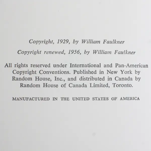 Vintage The Sound and the Fury by William Faulkner 1956 Edition Hardcover Good