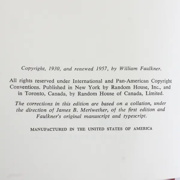 Vintage As I Lay Dying by William Faulkner 1957 Edition Hardcover Good